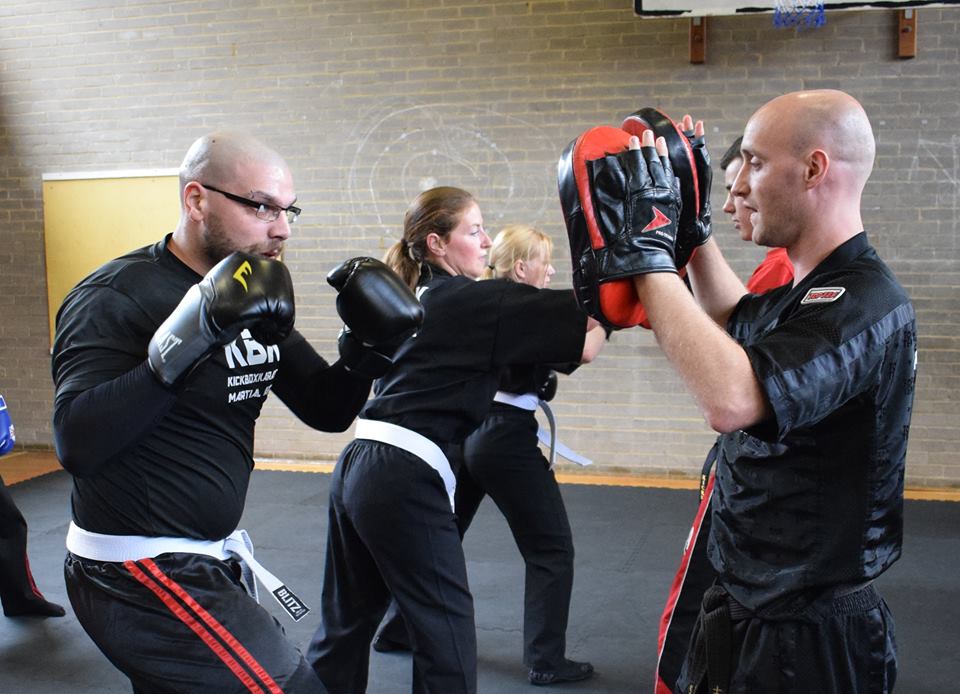 Adults and teens class padwork Kickboxkarate Martial Arts in Dorking Brockham and Beare Green
